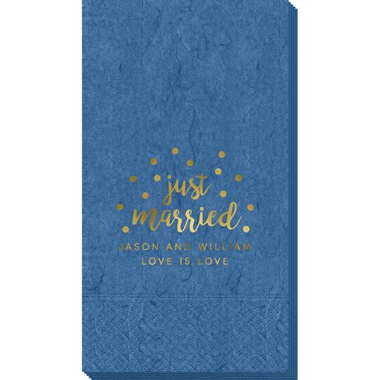 Confetti Dots Just Married Bali Guest Towels